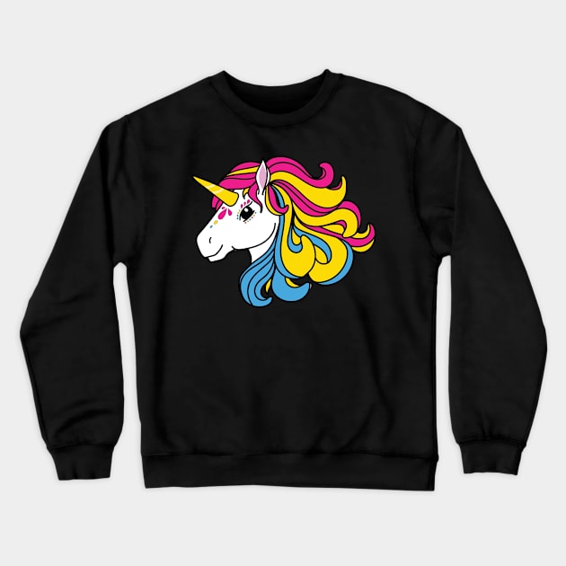 Rainbow Unicorn, Pansexual Pride Crewneck Sweatshirt by FairyNerdy